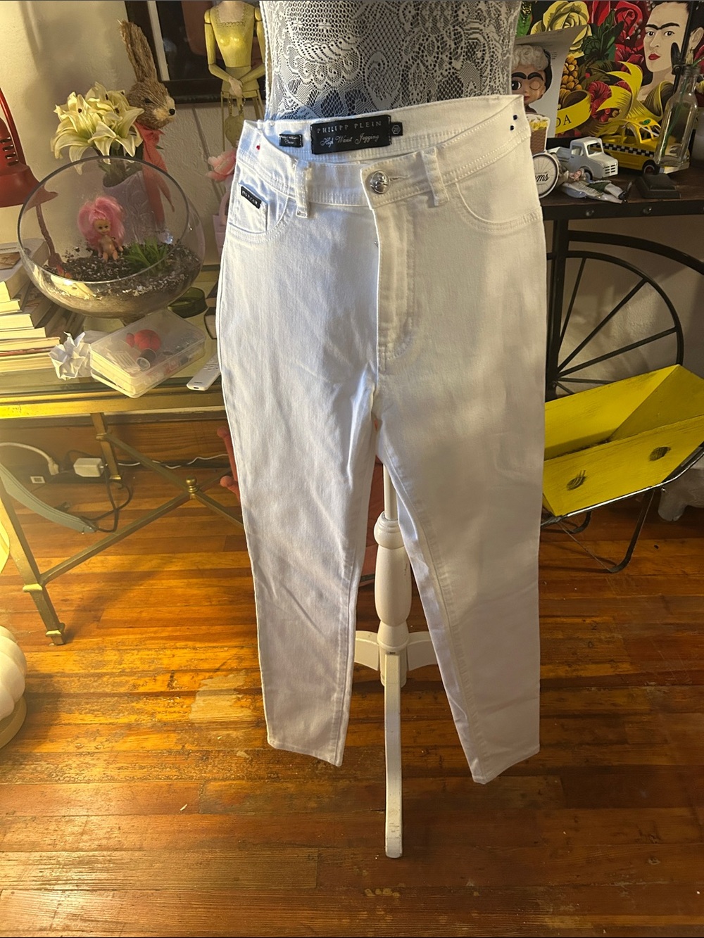 Philipp Plein White Stretch Skinny Jeans